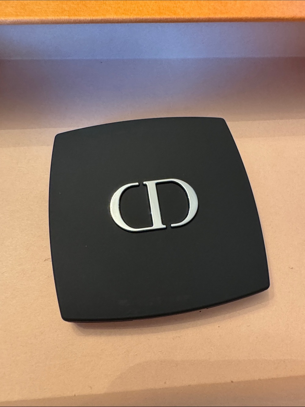 Dior Matte Black Compact with Silver CD Emblem